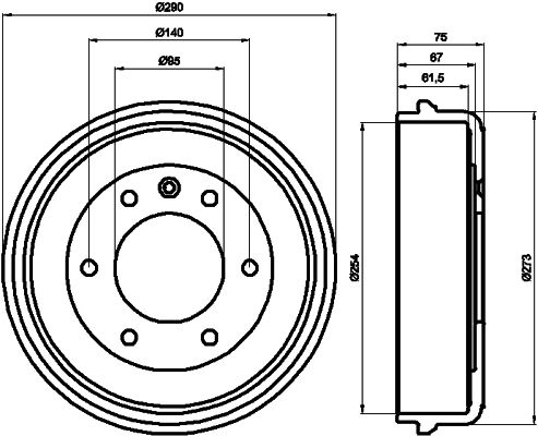 HELLA PAGID Тормозной барабан 8DT 355 300-041